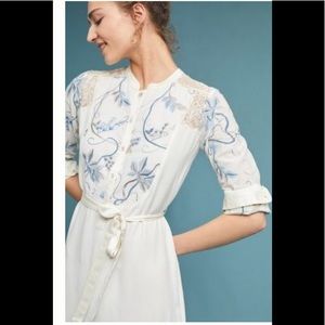 Embroidered shirt dress